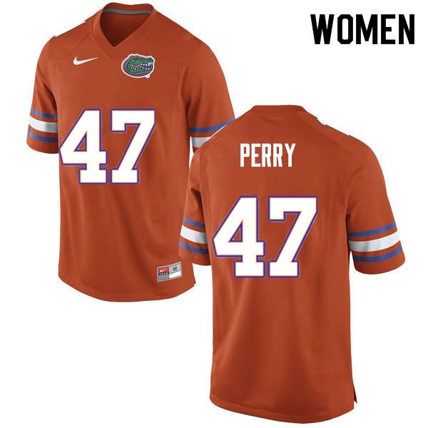 Women's NCAA Florida Gators Austin Perry #47 Stitched Authentic Nike Orange College Football Jersey JQA2365LI